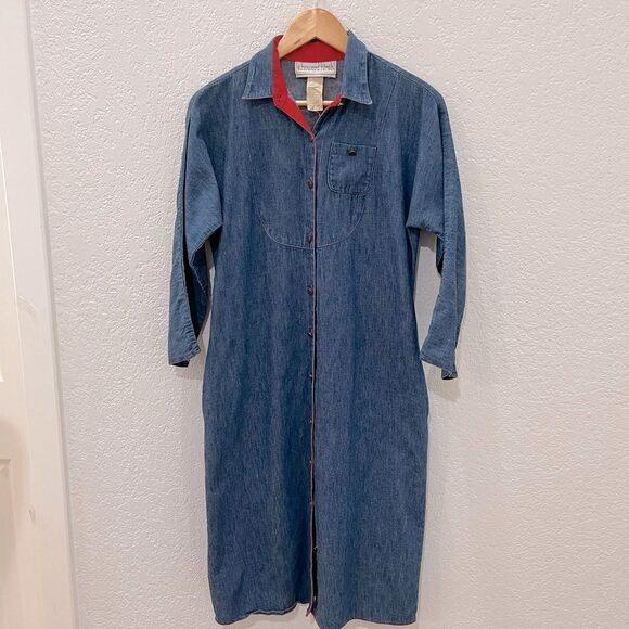 Vintage S. Howard Hirsch Denim Shirt Dress Size 10 - Picture 1 of 9